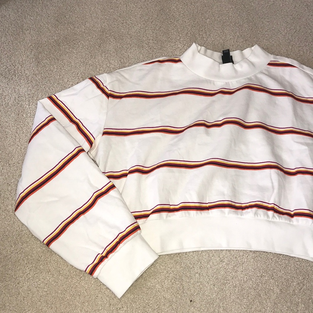Target striped crop top sweatshirt never worn
